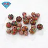 Huagang Gems Esfera Perforada a la Mitad Ópalo Imitación Piedra Preciosa Ópalo Piedra Suelta Ópalo Artificial Piedra Principal para Pendiente Op15
