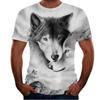 Comercio exterior transfronterizo nueva camiseta T 3D con estampado de animales Tigre de manga corta para hombre camiseta de león casual nueva ropa para hombre de perro lobo