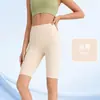 Shorts Esportivo Bumbum de Pêssego Cintura Alta Calça Fitness Feminina Elástico Justo Levanta Bumbum Cinco Pontos Shorts de Ciclismo Secagem Rápida Corrida Yoga