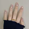 Unhas postiças estrela galvanizada, estilo gatinho nude, delicadas e valorizam a mão, com senso de ambiente, manicure curta removível