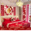 Diseño de Pared de Fondo para Boda Tablero KT Pegatinas de Palabras Felices Set Popular de Xiaohongshu Decoración para Dormitorio y Sala de Estar de Bodas Hombres y Mujeres