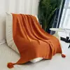 Ins Nordic Style Sofa Blanket Office Ar Condicionado Nap Knitted Blanket Borla Lã Casual Sofá Blanket Xale