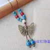 Collar de cerámica Jingdezhen, nuevo estilo chino, collar de estilo antiguo, estilo fresco para estudiantes, joyería de estilo nacional tejida a mano para niñas.