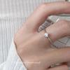 Nalan S925 Prata Esterlina Fresco e Doce ins Estilo Nicho Design Sense Anel Facetado de Quatro Garras com Diamante Único R02253