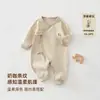 Algodón de color teñido 0 estilo mariposa para bebé primavera y otoño Ropa de bebé recién nacido Clase A Mameluco ajustado de una pieza Túnica de monje