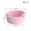 Cesta de Armazenamento Trançada de Corda de Algodão com Orelhas de Gato Cesta de Armazenamento para Diversos Domésticos Cosméticos Mesa Cesta de Armazenamento para Organização de Lanches