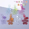 Llavero Transparente de Flor Corazón Colorido Colgante de Joyería DIY Encanto Creativa de Flor Hueca para Bolsa Venta al por Mayor