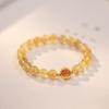 Pulsera de Citrino de una Noche Cristal Natural Cuarzo Rutilado Dorado Pulsera Regalo Estilo Lujo Ligero Joyería para Novia