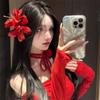 Atmosfera Fresca Sentimento Desejo Puro Presilha de Cabelo Lírio Flor de Simulação Franja Lateral Novo Estilo Chinês Antigo Acessórios de Cabelo Hanfu