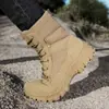 Botas de Combate de Caña Alta, Botas Nuevas para Entrenamiento al Aire Libre, Suela de Goma Antideslizante y Resistente al Desgaste Botas de Senderismo, Botas de Senderismo para Desierto, Zapatos Militares de Entrenamiento