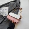 Bolso cruzado de moda 2023, nuevo estilo coreano, bolso para mujer, cadena a juego, color contrastante, pequeño bolso cuadrado, bolso bandolera de mano.