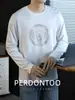 Camiseta Básica Casual de Manga Larga para Hombre de los 80s de Alta Gama en Lyocell con Amoníaco Líquido, Brillo Sedoso, Versátil para Primavera