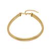 Colar 18K banhado a ouro titânio aço punk fio exagerado cobra osso corrente Gypsy elástica gargantilhaINS P233384