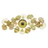 Relógio de parede de ferro relógio de folha de ginkgo sala de estar relógio decorativo para casa pingente em estoque cor dourada um lote de cabelo