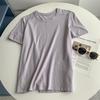 Camiseta de Manga Corta con Cuello Redondo y Borde Deshilachado de Doble Puntada Refrescante de Verano Estilo Americano Recomendada Holgada y Ajustada Top Tee 100% Algodón