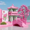 Expositores Decorativos Comerciais, Arte Floral Rosa, Pavilhões Estilo Antigo, Fábrica de Produção de Adereços Fotográficos da Moda