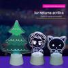 Natal LED acrílico luz noturna Cartoon criativo empresa presente flash luminoso mini luz noturna 3D