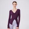 Fanxin Ajuste Delgado Almacenamiento de Calor Adelgazante Top Ropa Exterior para Mujer Ropa de Fitness Running Yoga Manga Larga Mousse Entrenamiento Camiseta Deportiva