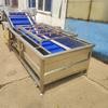 Máquina de lavar vegetais automática de ervas chinesas, limpeza e processamento de vegetais pré-fabricados, máquina de lavar vegetais contínua tipo spray de frutas e vegetais