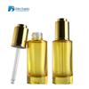 Cosméticos 30ml solução de estoque essência garrafa de água emulsão de estoque garrafa de fundo grosso plana ombro bomba bomba garrafa material de embalagem garrafa de vidro