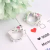 Nuevo Hueco Simple Gato KT Alta Transparencia Agujero Recto Puede Insertar Bolígrafo DIY Cadena para Teléfono Llavero Cadena para Bolsa Accesorios de Joyería