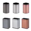 Cubo de basura sin tapa para uso comercial y doméstico, redondo, para baños, hoteles, acero inoxidable de doble capa, cubo para cáscaras, almacenamiento, reciclable