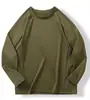 Camiseta respirável de cor sólida para esportes ao ar livre, absorvente de umidade, que dissipa o suor, secagem rápida, gola redonda, para trilha, secagem rápida 13115