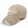 Gorra de Mujer Nueva de Primavera y Verano con Letras Bordadas Deshilachadas Gorra de Béisbol con Visera Retro Versátil Lavada Desgastada Protector Solar para Hombre