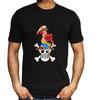 ONE PIECE Luffy Tendencia de Moda Casual de Comercio Exterior Jersey Cuello Redondo Manga Corta Camiseta para Hombre