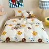Estilo Ins A Terciopelo de Leche Cálido con forro polar Producto Único Funda de Edredón Funda de Almohada Otoño e Invierno Cubre Edredón Individual Doble Cama Suministros para la Parte Superior