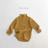 [em estoque] Duas peças para cada mão ~ Suéter infantil Primavera e Outono versão coreana de tesouro da moda masculino e feminino gola alta cachecol suéter
