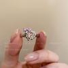 Anillo abierto de circonita con lazo de amor para mujer, dulce, moderno, combinable, distintivo, de alta gama, de moda.
