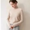 Suéter de Cashmere Francês de Alta Qualidade com Gola Alta para Mulheres Pulôver Tricô Camada Base Elegante Capaz Slim-Fit Suéter Roupa Íntima