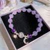 Pulsera de Piedra Ojo de Gato Mariposa para Mujeres, Diseño de Nicho Ins, Pulsera de Cristal Luna Gris Ojo de Gato Imitación, Regalo para Novia