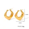 Joyería Transfronteriza Estilo Lujo Ligero Aretes Huecos de Metal Chapado en Oro Forma Geométrica Ovalada Aretes Exagerados Joyería de Oreja Moderna