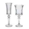 Copas repujadas con rayas verticales vintage, cristalería elegante para uso doméstico, incluyendo copas de vino, copas de vino tinto y copas de champán, todas con un alto atractivo estético
