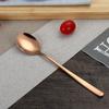 Cuchara de acero inoxidable 304 estilo coreano chapada en oro, cuchara para mezclar café, postre, cuchara, cuchara, cuchara, cuchara, cuchara, logotipo láser