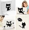 Pegatinas de pared creativas nueva caricatura habitación de niños dormitorio pegatinas de pared gato negro AY6055 mural de gatito