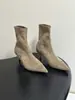 Botines elásticos de punta fina estilo europeo y americano para mujer, botas ajustadas de tacón fino ALA, botines de tacón alto versátiles multicolor, suministro transfronterizo