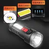 Linterna LED Portátil para Exteriores Luz Fuerte Recargable para Emergencias Domésticas Luz Lateral COB Reflector Linterna de Larga Duración