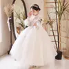 Vestido de princesa para niña Vestido súper de hada para niña Cumpleaños Niña Pequeña Dama de Honor Manga Larga Traje para Anfitriona Actuación de Piano