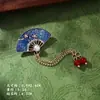 Broche Peônia Esmaltado Estilo Chinês Retro Feminino de Alta Qualidade para Hanfu Cheongsam Acessórios Exquisitos Alfinete Elegante
