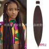 Peluca trenzada grande africana Ez, Rastas de fibra sintética esponjosa Yake de baja temperatura, Trenza fácil de fibra sintética, Trenzas grandes de colores