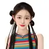 Peluca con Trenzas de Boxeadora para Mujer, Cola de Caballo Falsa Y2K, Accesorios para el Cabello de Doble Espiga de Pescado, Trenzas de Cabello Rizado al por Mayor, Doble Cola de Caballo