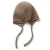 Cachemira Otoño/Invierno 2026 Nuevo para Mujer de Gama Alta Color Sólido Tejido Cálido Moda Peso Pesado Rayas Protección para Orejas Sombrero Casual