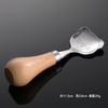 Juego de cubiertos con mango de madera acero inoxidable 304 para niños, cuchillo y tenedor de mango corto, cuchara que puede mantenerse de pie, cuchara complementaria para entrenamiento de oso