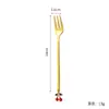 Cuchara y Tenedor de Acero Inoxidable Colgante de Fruta Navideña Cuchara de Café Dorada Souvenir Caja de Regalo Navideña Transfronteriza Juego