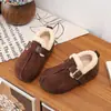 Sapatos Birkenstock Femininos Sola Macia Sapatos de Algodão Infantis Novo Estilo Outono/Inverno 2025 Sapatos de Pelo Espessados com Veludo Sola Macia Sapatos de Algodão Quentes