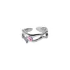 Anillo estilo coreano diseño femenino sentido del diseño nicho simple alto dulce fresco estilo amor rosa circón anillo abierto no se decolora
