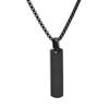 Moda transfronteiriça Masculina Trendy Light Face Pingente Estéreo Longo Colar Quadrado Aço Inoxidável Gravura a Laser Pingente Acessórios Pingente